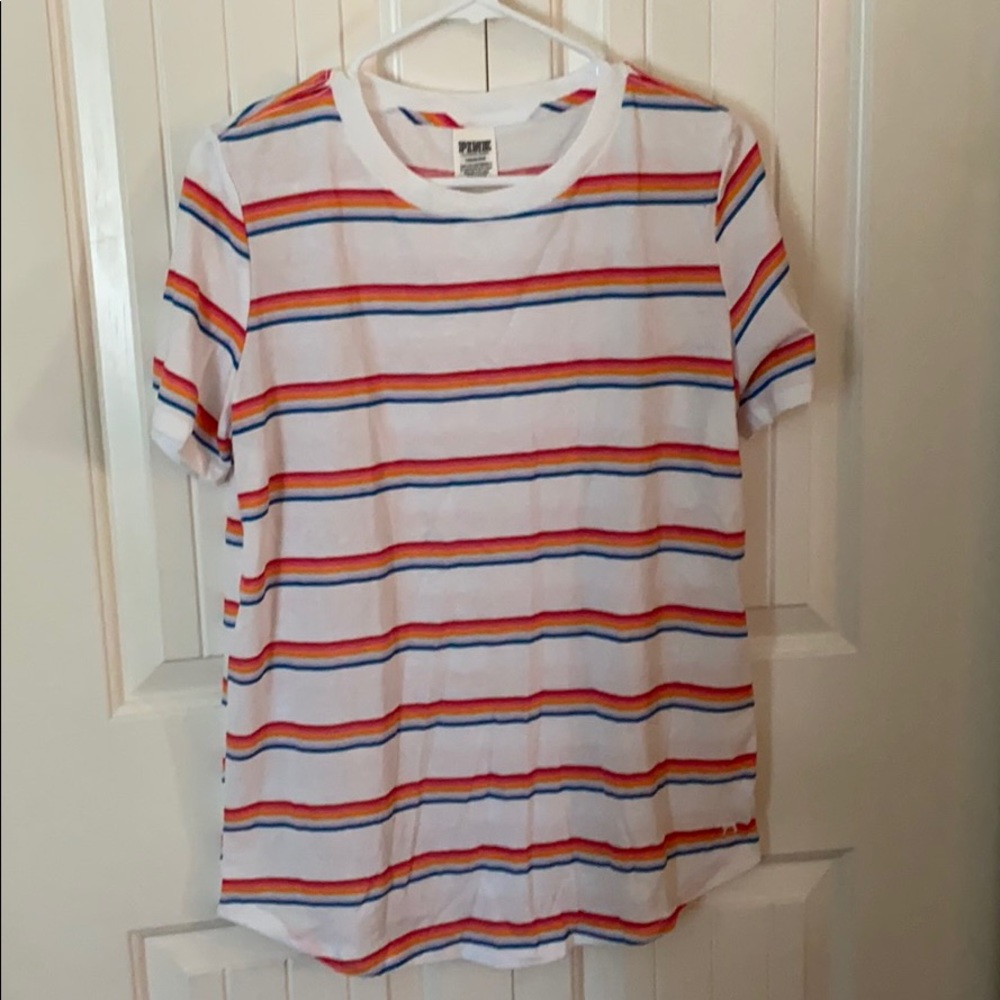 Pink Striped Tee-NWOT